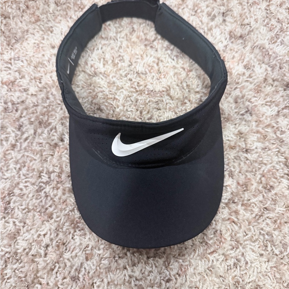 Nike Black Sports Visor with White Swoosh